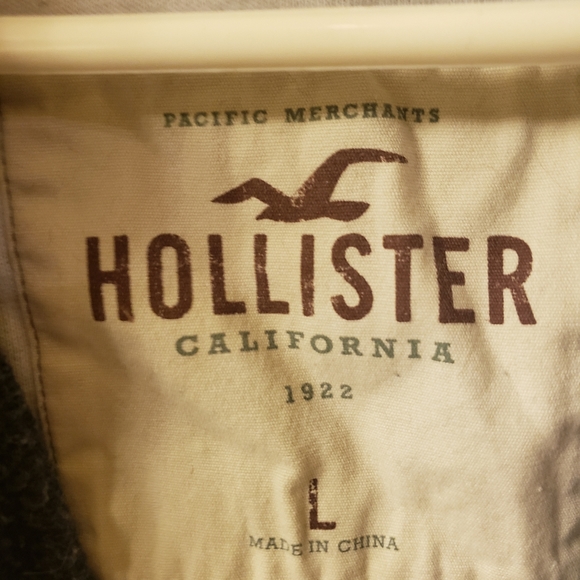 Hollister Zip-up Hoodie-dark gray/blue - Picture 3 of 5